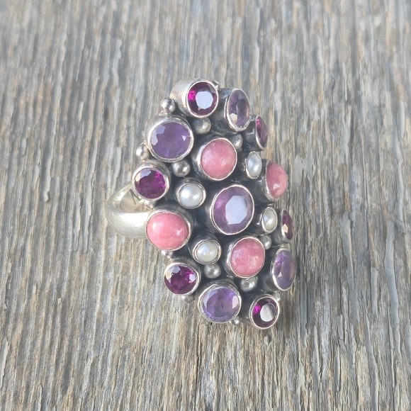 Nicky Butler 925 Sterling Silver Designer Opal Amethyst Rhodolite Garnet Ring NB - Picture 10 of 16